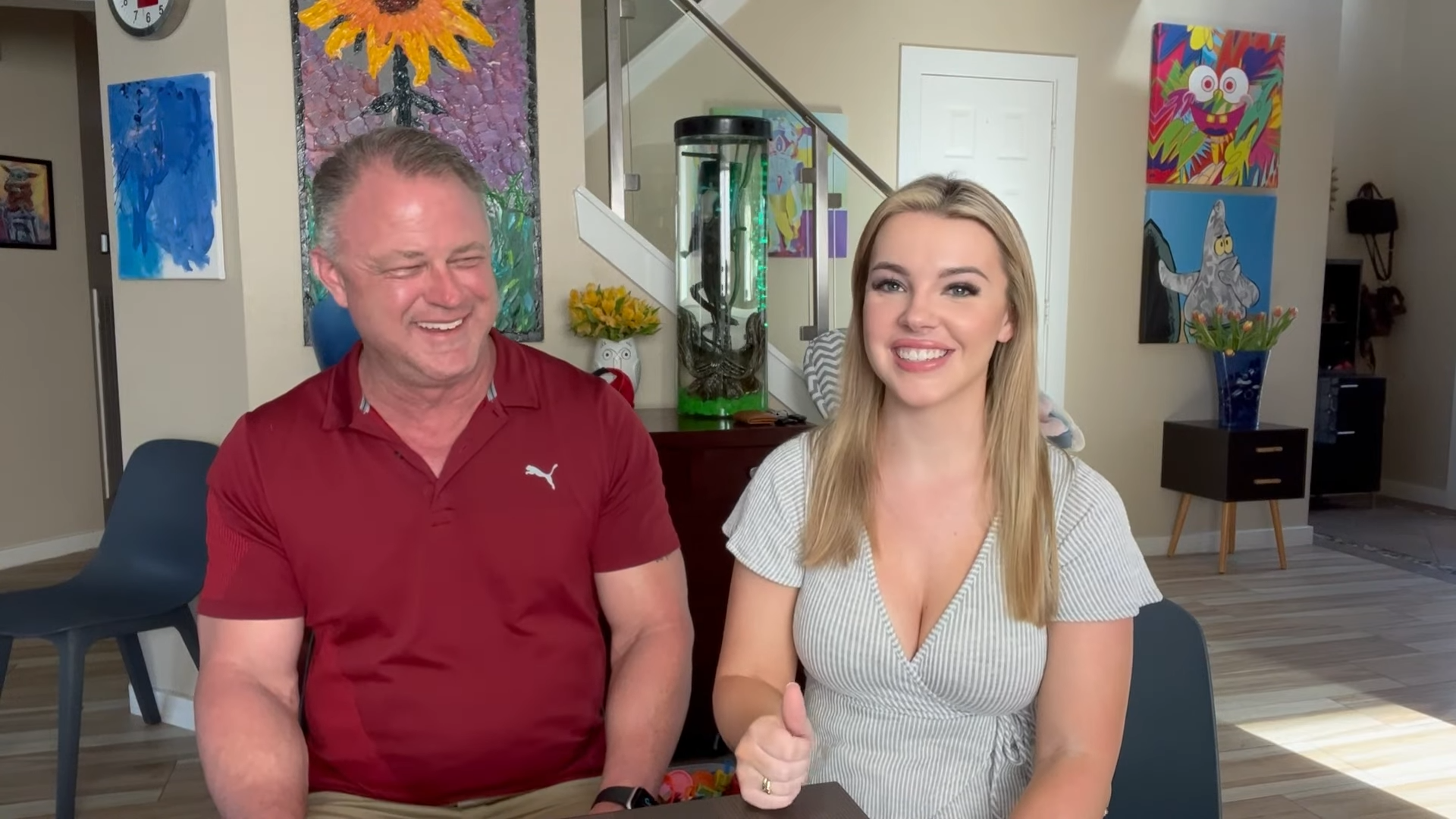 Marie Dee and her dad while discussing their perception on human sexuality in a Q&A video